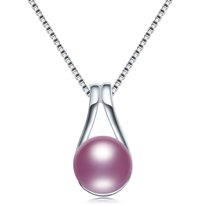 Fine natural pearl pendant necklace water drop necklace& amp,pendants for women fashion jewelry - Цвет камня: Фиолетовый
