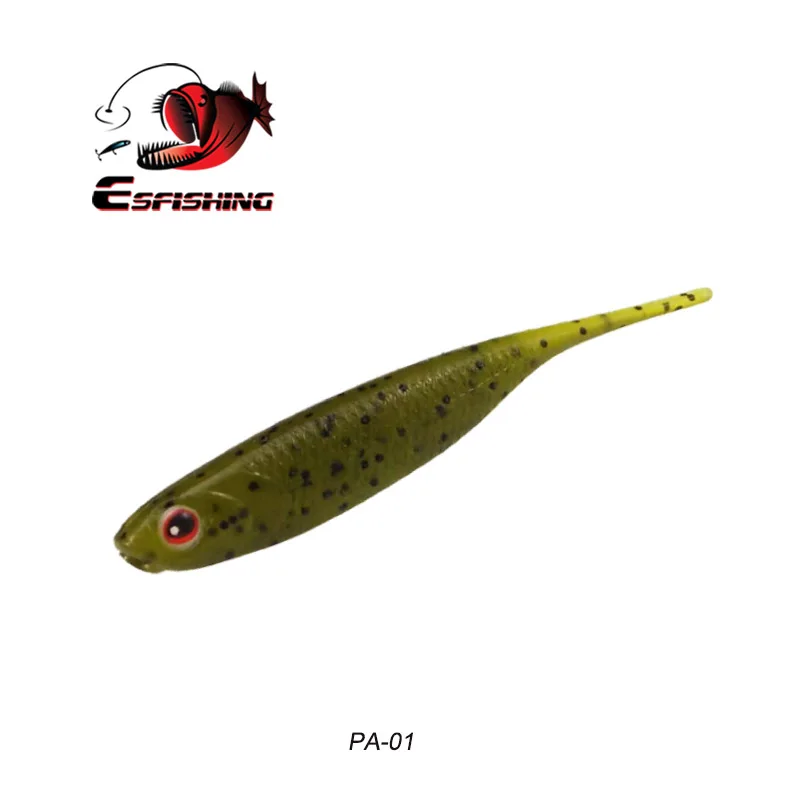 PA01 ESFISHING приманки для рыбалки I Glossy Shad 10 шт. 70 мм 3D глаза реалистичные мягкие приманки для ловли окуня форели щуки - Цвет: PA01