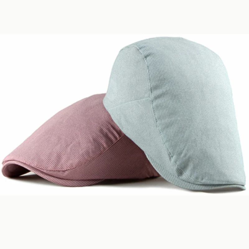 HT2440 весенне-Летняя мужская женская кепка Модный Полосатый берет Регулируемый