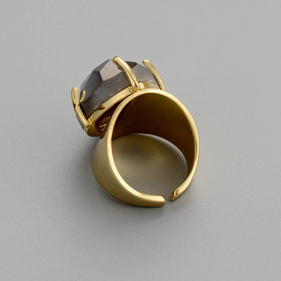 Rings For Women High End Gold Color Druzy Fashion Party Bestfriend Cocktail Gifts Size 7 | Украшения и аксессуары