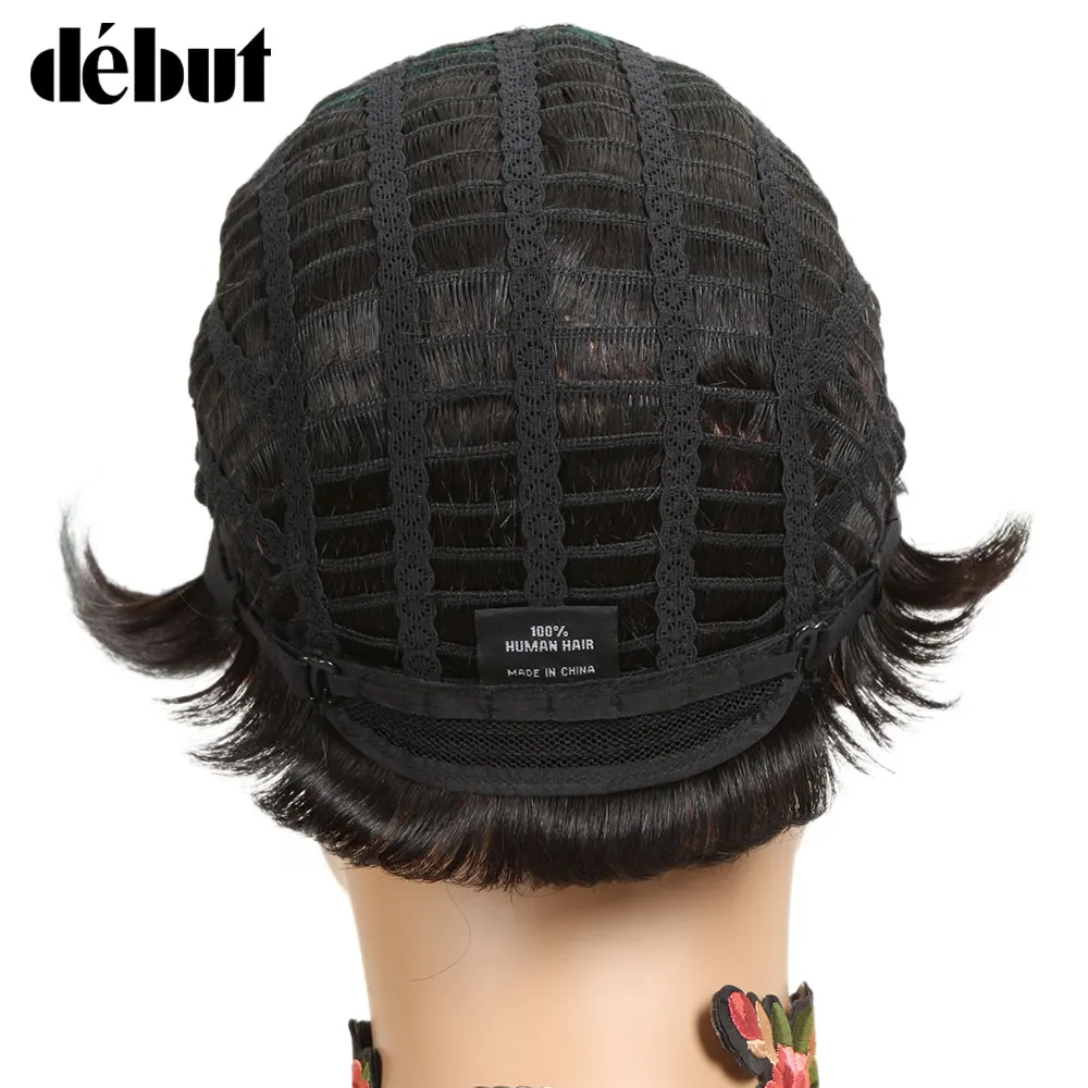 Debut Colored Human Hair Wigs For black women Remy Brazilian Short Bob DYF1B/Green | Шиньоны и парики