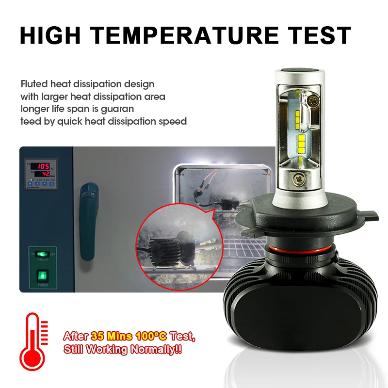 2 шт. 12 В H4 LED H7 9005 HB3 9006 HB4 H11 H1 автомобилей светодиодные фары N1 50 Вт 8000LM 6000 К лампочки