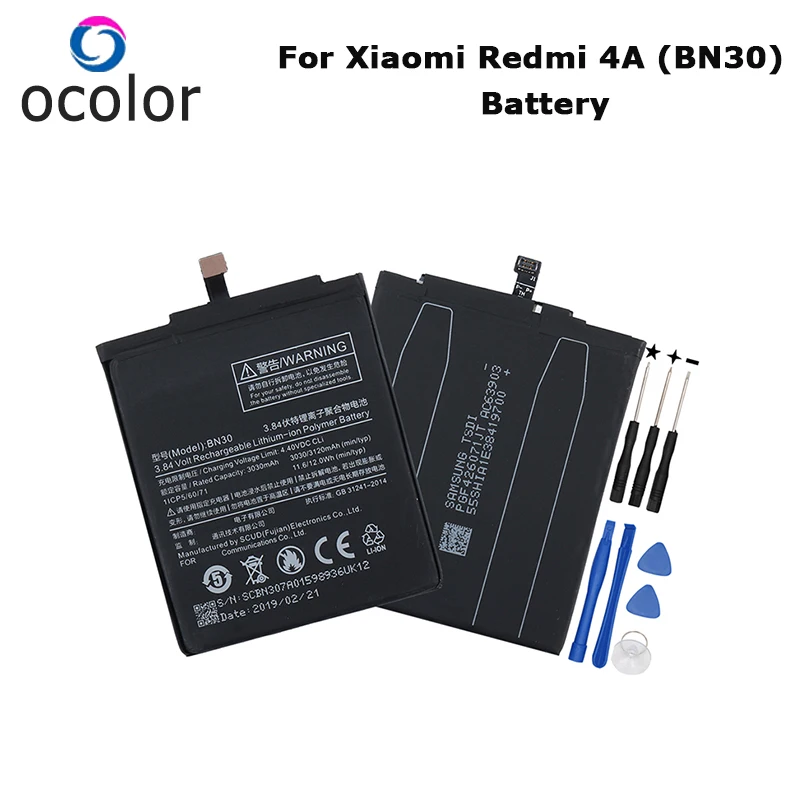 Ocolor для Xiaomi Redmi 4A BN30 батарея 3030 mAh Аккумуляторы мобильного телефона + инструменты
