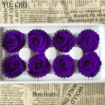 purple Йо Чо 5 см консервированная Роза коробка Роза этернель цветы материал День святого Валентина подарки коробка Сделай Сам Свадьба Флер этернель розы цветок - Цвет: purple