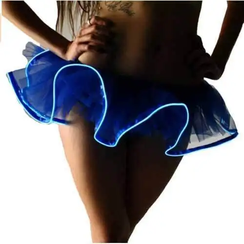 ITFABS Newest Arrivals Fashion Hot LED Light Up El Wire Tutu Fancy Stage Dancing Rave Evening Club Mini Skirt Women Sexy | Женская - Фото №1