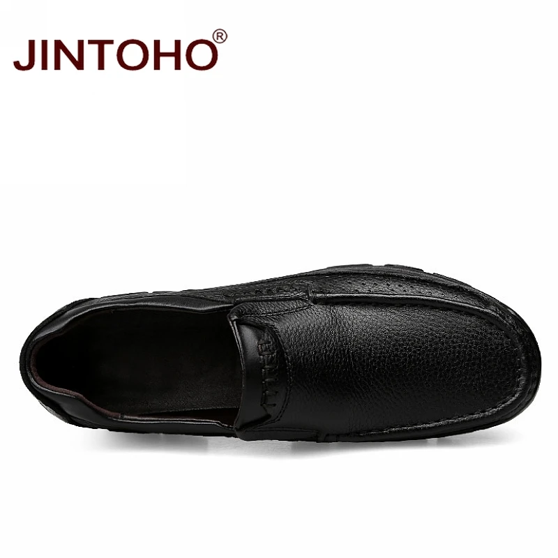 Туфли JINTOHO мужские парадные из натуральной кожи деловые туфли без застежки