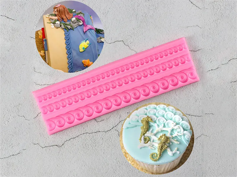 Sugarcraft волна силиконовая форма помадка форма торт декоративное устройство для шоколада плесень жаропрочные кухонные принадлежности