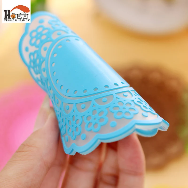 1 шт. элегантный полупрозрачный кружевной коврик для чашки Силиконовый круглый