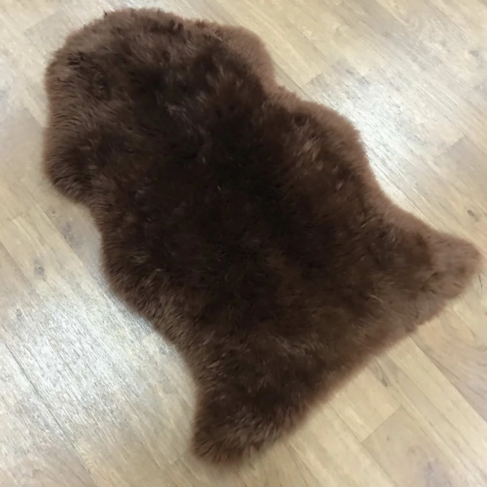 65x100 см Австралийский коврик из овчины натуральный мех диван коричневый(шоколад) ковер