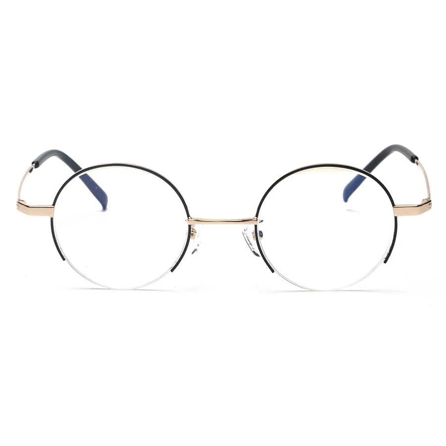 2017 круглый мужские очки кадр прозрачными стеклами женские золотые очках Ретро