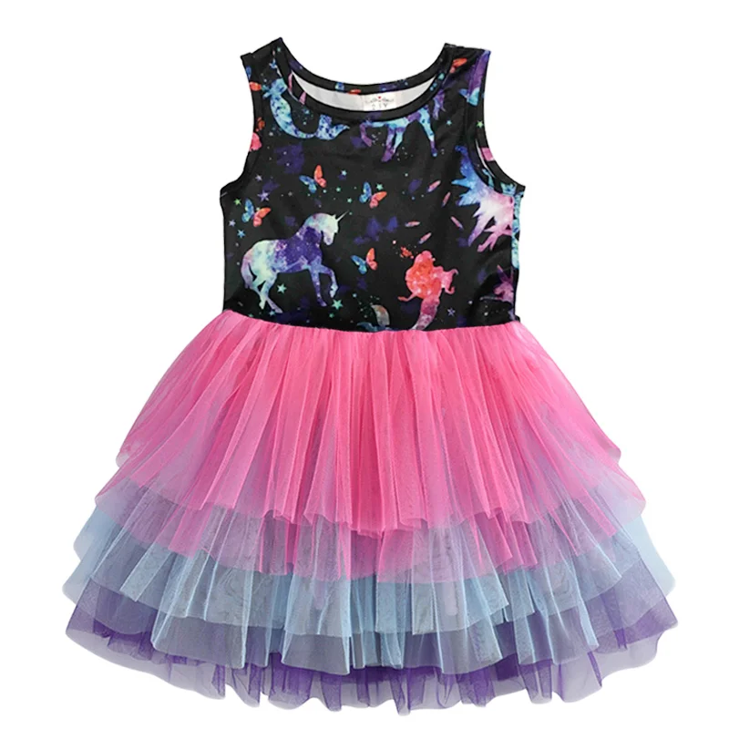 VIKITA Vestidos/летнее платье для девочек принцессы с единорогом из мультфильма Детский