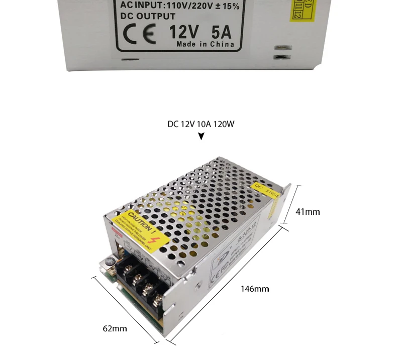 RiRi будет DC 12V Питание освещения Трансформатор переключатель для Светодиодный полоски адаптер переменного тока 220V 1.25A 2A 3A 10A 15A 25A 30A 33A