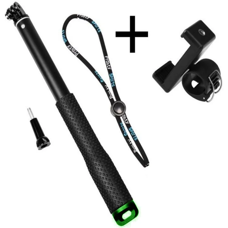 Green Clip Go Pro 7 8 монопод Palo селфи палка Штатив для GoPro Hero 7 6 5 ручной селфи Pau De Selfie для Xiaomi Yi Eken Sjcam Dji Osmo - Цвет: Green Clip
