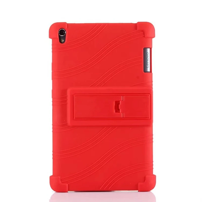 Soft Silicon TPU Back Cover Stand for Lenovo Tab 3 Tab3 8 Plus P8 TB-8703 TB-8703F TB-8703X TB-8703N 8" Tablet Case Stylus Pen