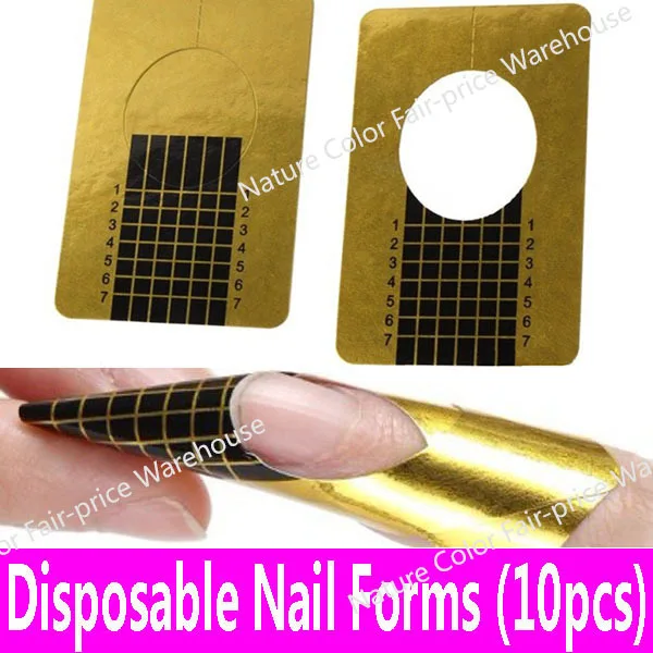 10 шт. золотистые прямоугольные формы для ногтей|nail forms|form nail artform |