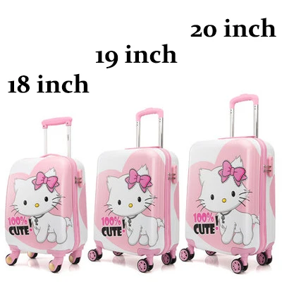 1PCS 1" 19" 2" дюймов, чемодан, розовая панда, чемодан на колёсиках, вращающиеся колеса, детский Дорожный чемодан на колесиках, милая детская сумочка, подарок для девочек - Цвет: 1PCS