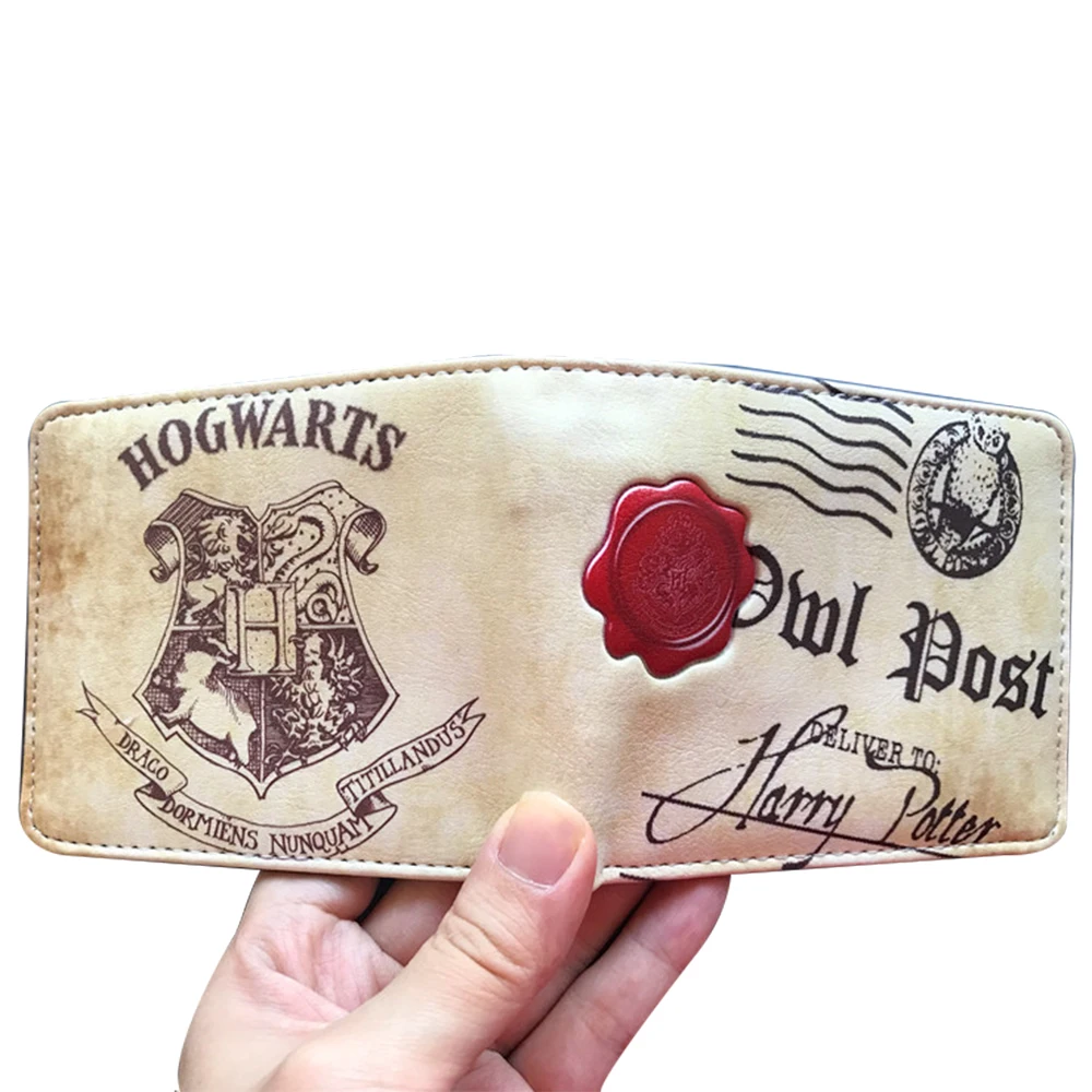 Harri Potter short wallet girl fan double folded pu coin clutch for credit cards | Багаж и сумки