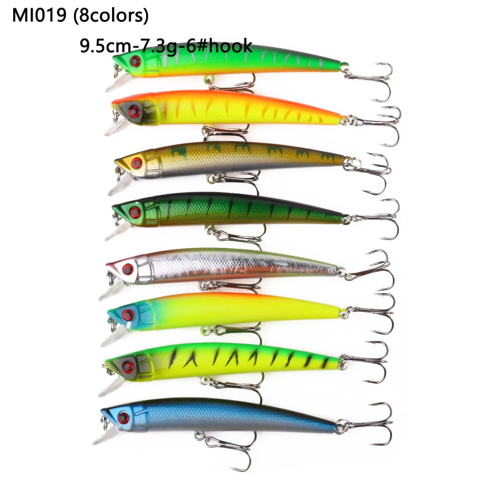 HENGJIA Minnow 43 шт./лот Fly рыболовная приманка набор Китай твердая с крючком воблер Карп