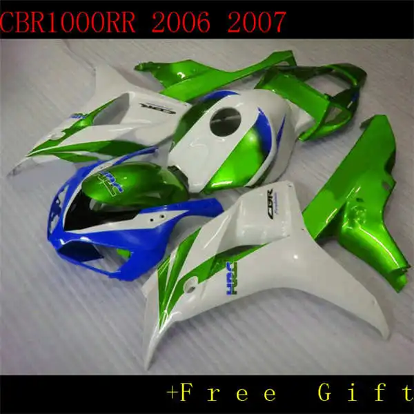 

Комплект обтекателей ABS для CBR1000RR 06 07 2006 2007 CBR1000 CBR1000RR 06 07 2006 2007 Обтекатели Зеленый Белый Синий Черный