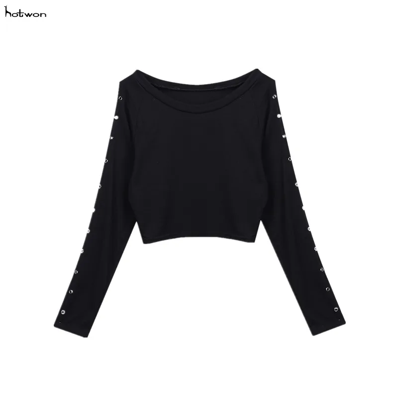 2017 пикантный Женский Свободный Топ с длинным рукавом бандажный Повседневный