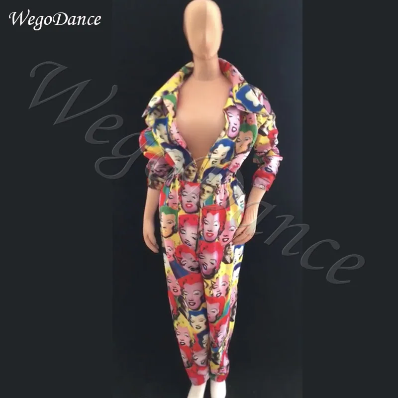 

Custom new style dj ds hiphop dance gogo Party jumpsuit Costume woman