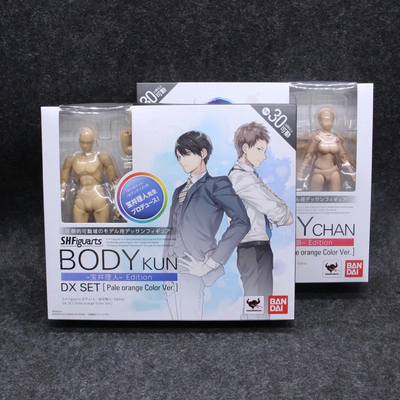 

Original BODY KUN Takarai Rihito BODY CHAN Mange Drawing Figure DX BJD Pale Orange & Gray Color PVC Action Collectible Model Toy