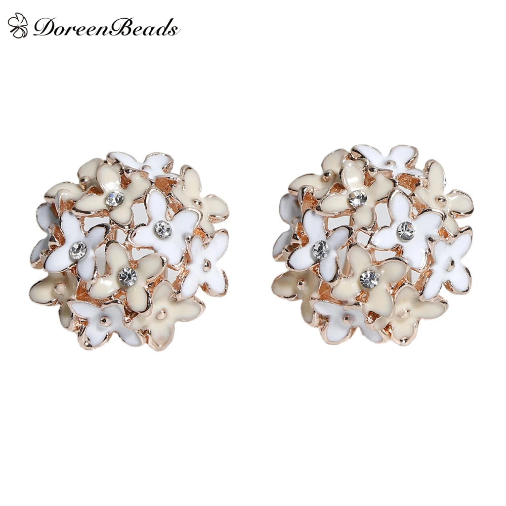 Серьги с цветами DoreenBeads корейские серьги золотого цвета четырьмя линиями и