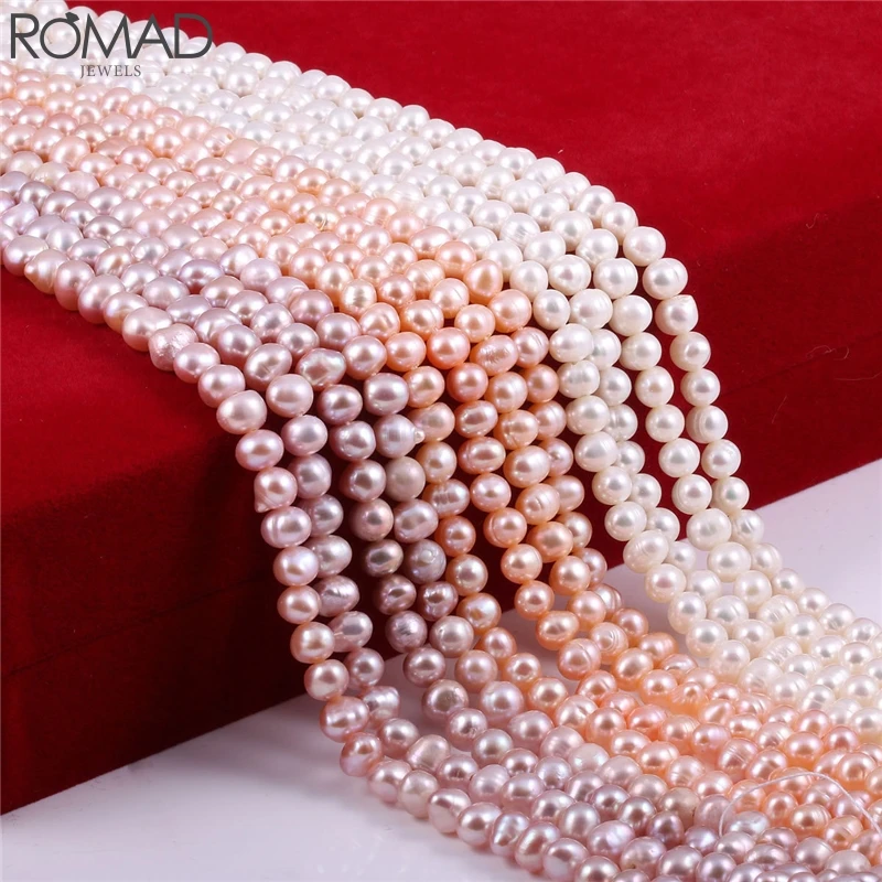 ROMAD бусины из натурального жемчуга для изготовления ювелирных украшений круглые