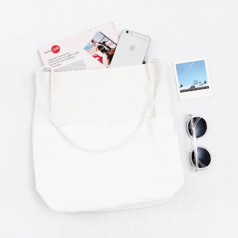 Хлопковая холщовая однотонная сумка YILE через плечо сумка-тоут для покупок