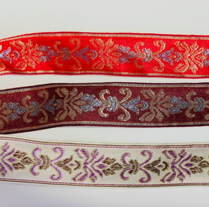 oriental floral embroidery ethnic jacquard webbing woven tape lace trim ribbon 3.3cm collar tribal boho DIY garment accessory | Дом и сад