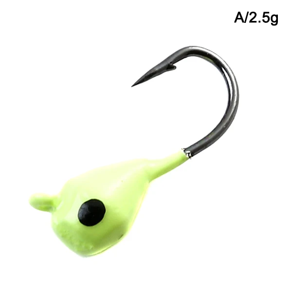 A 2.5g 5 Pcs Winter Ice Fishing Hook Lure Mini Metal Bait Fish Head Hook Bait Jigging Fishing Tackle KH889 - Цвет: A 2.5g