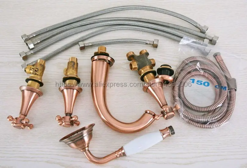 Смеситель для ванны широко распространенный с 3 перекрестными ручками Римский