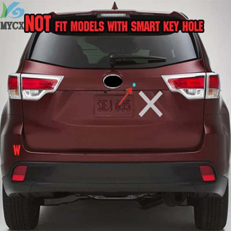 Аксессуары подходят для TOYOTA HIGHLANDER KLUGER 2014 2015 хромированная крышка багажника двери