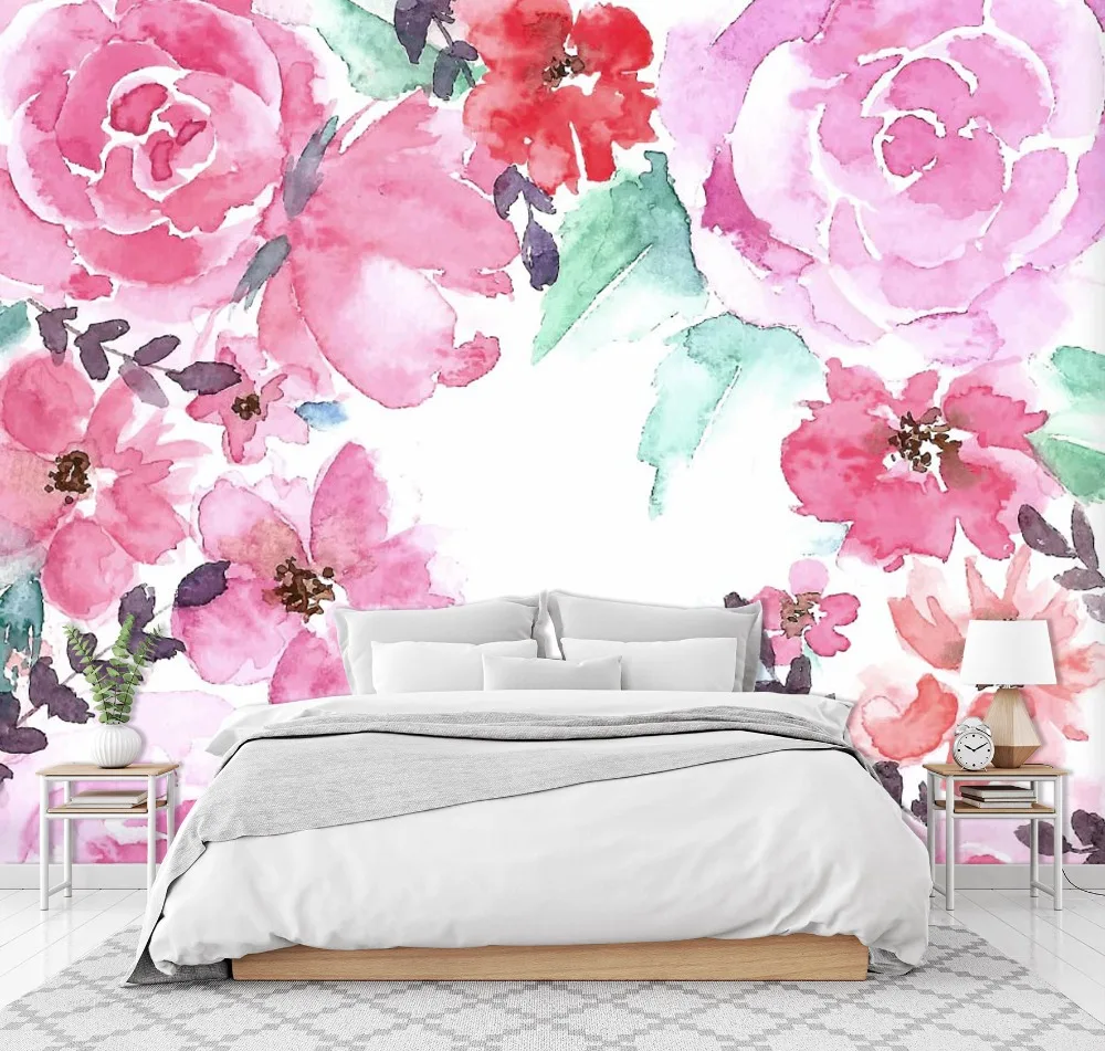 

[Self-Adhesive] 3D Watercolor Peony Flowers 7 Wall Paper mural Wall Print Decal Wall Murals