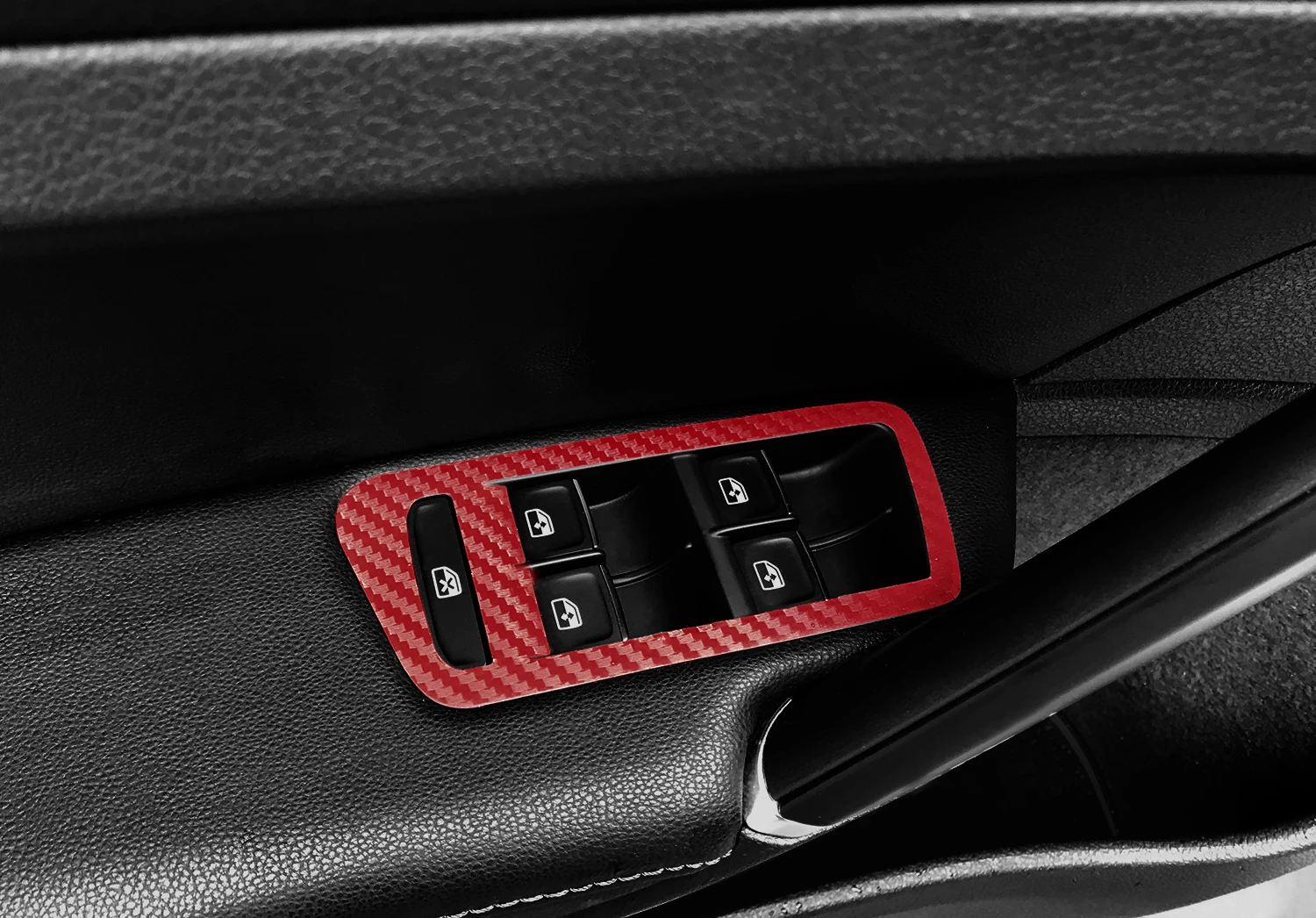 carbon fiber red Автомобильная дверная ручка отделка оконный переключатель панель из углеродного волокна пленка для автомобиля-Стайлинг наклейка для Volkswagen VW Golf 7 MK7 аксессуары - Название цвета: carbon fiber red