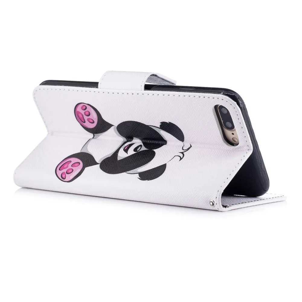 SATURCASE Cute Panda PU Leather Flip Wallet Card Slots Support Case Cover for Apple iPhone 5 5S SE 6 6S 7 8 Plus X XS XR Max | Мобильные