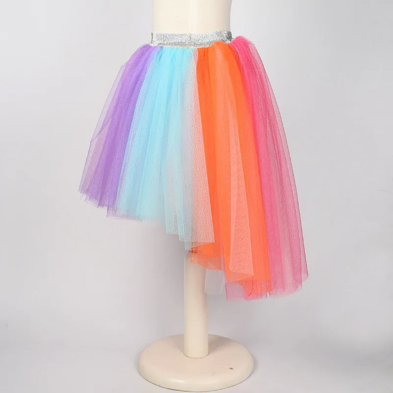 Радужная юбка-пачка для малышей юбки маленьких девочек От 3 до 9 лет мини-юбка