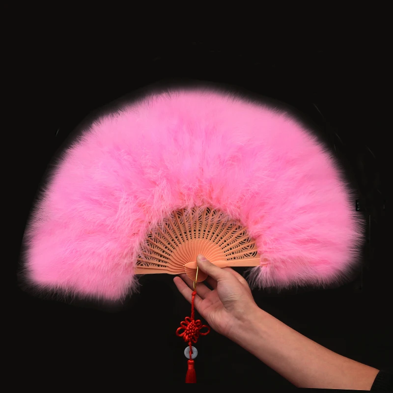 

2pcs lot good quality elegance full soft folding hand fans wedding decoration Bridal birthday party Ostrich featherf fan d