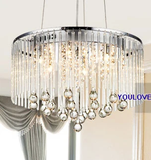 Современные романтические хрустальные люстры светильники круглые капельки