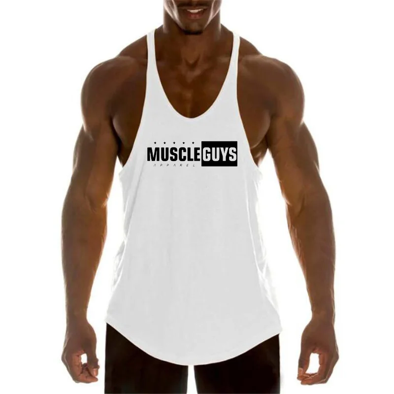 

Muscleguys Fitness Clothing Gyms Vest Mens Bodybuilding Stringer Tank Top Men Cotton Y Back Tank Sleeveless Shirt Muscle tanktop
