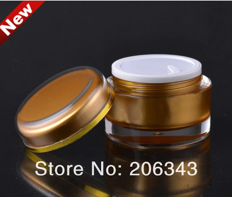 50 г акриловая Золотая круглая бутылка для крема косметический контейнер банка
