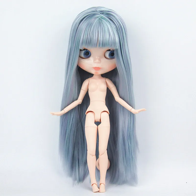 Nude Doll Фабрика Blyth кукла шарнир тело 1/6 кукла Blyth прямые волосы с челкой/бахрома BJD подходит для DIY 19 суставов тело игрушка для девочки - Цвет: Nude Doll