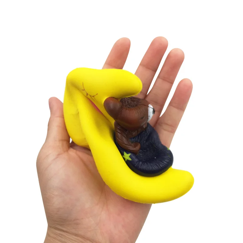 Новый Kawaii Jumbo мультфильм милый медведь на Луне Сжимаемый медленно поднимающийся