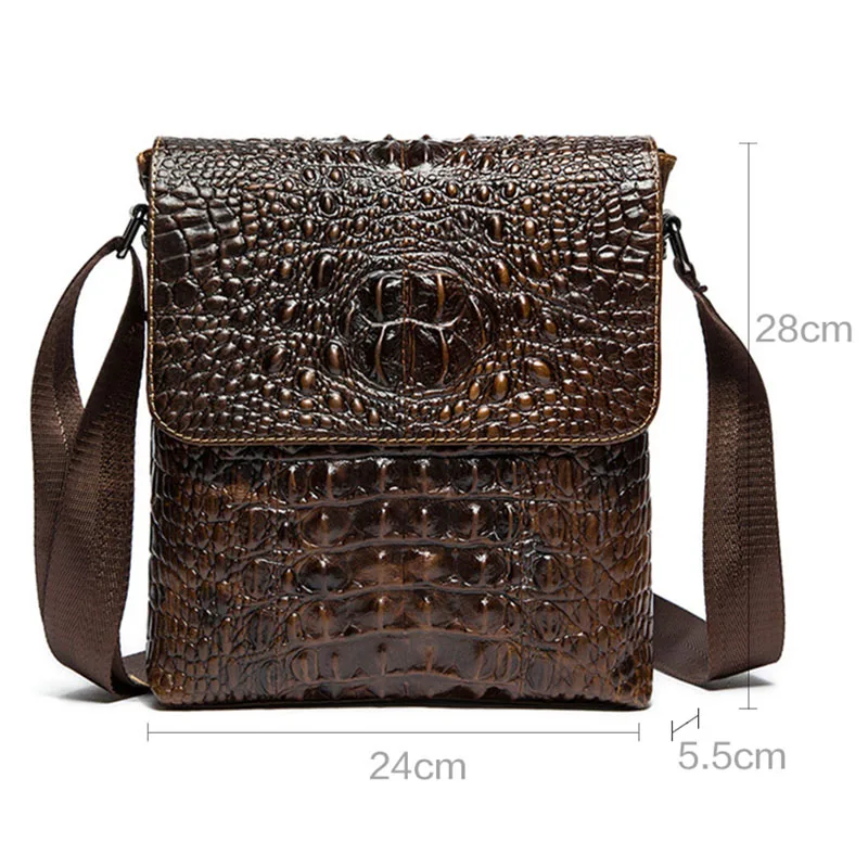 

Famous Brand Crossbody Bags Men Messenger Bags Genuine Leather Small Alligator Shoulder Bags Animal Casual Crocodile Hot
