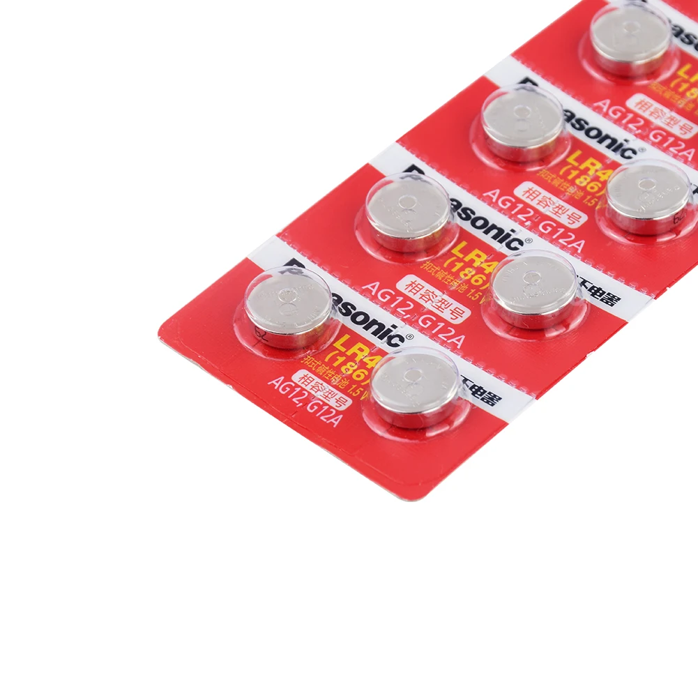 

AG12 Battery LR1144 LR43 digital camera camcorder PDA MP3 player Coin Button Cells 1.5V Alkaline For Watch Toys 10Pcs
