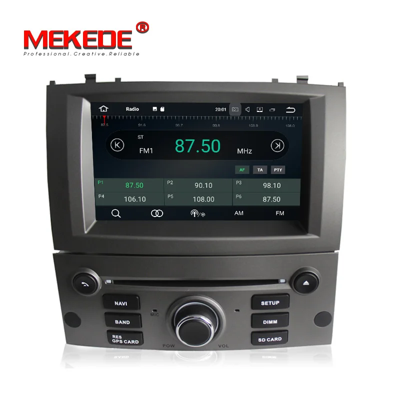 MKD-PX3 HD Android7.1 четырехъядерный автомобильный dvd-плеер для peugeot 407 2004-2010 с BT Радио gps