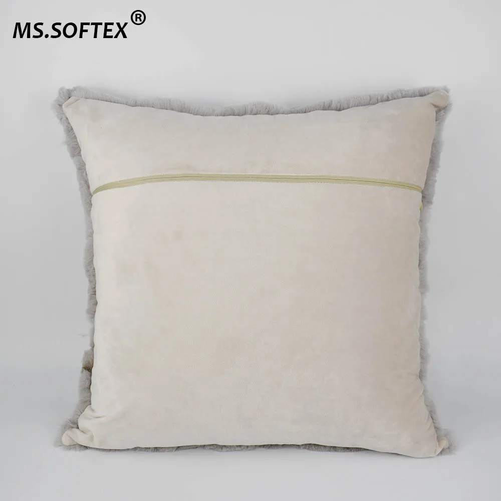 Наволочка из меха кролика MS.Softex наволочка натурального для подушки украшение