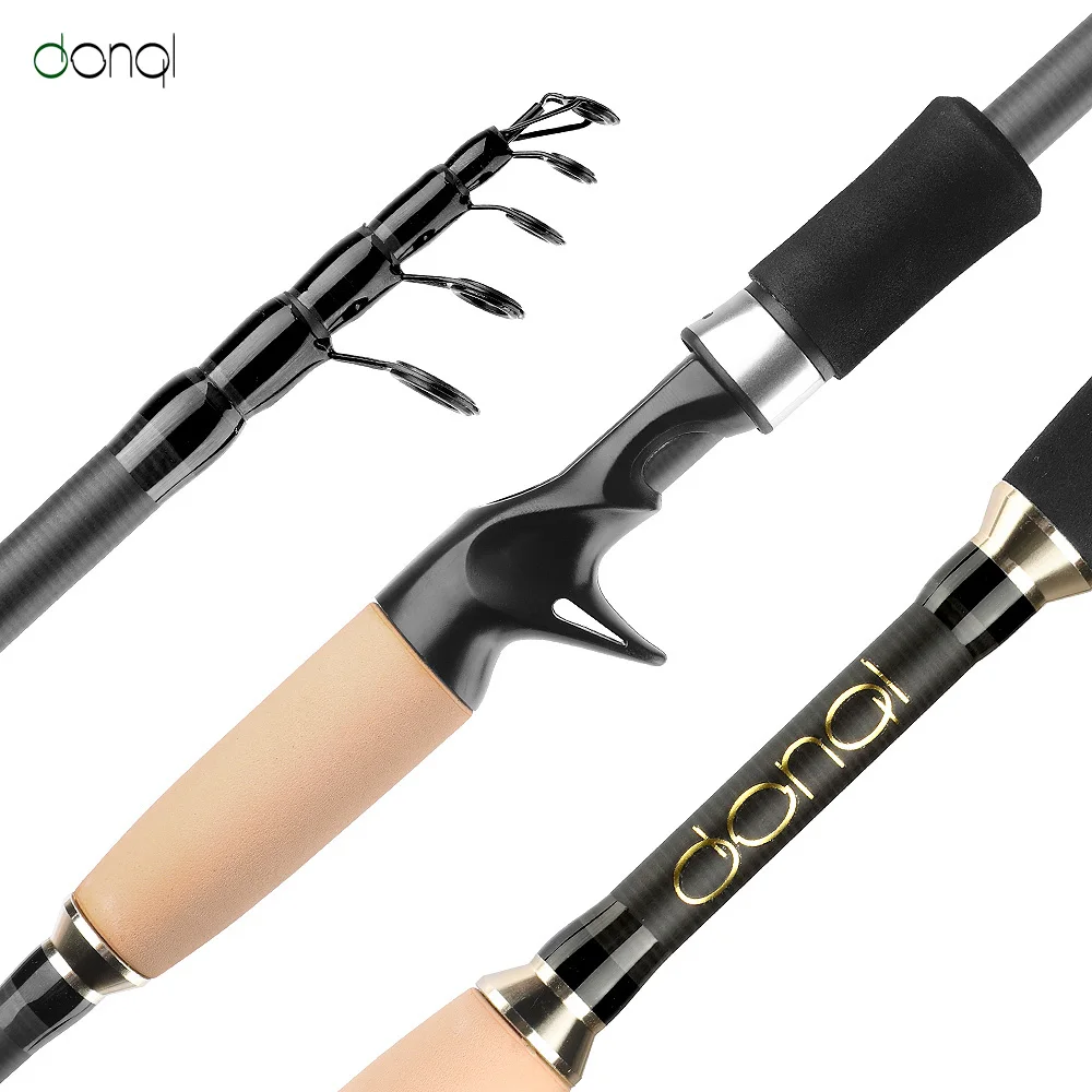 DONQL 1Pcs Telescopic Fishing Rod Spinning Casting lure weight Ultralight Carbon Fibe Power Hand Tackle Fish Pole | Спорт и