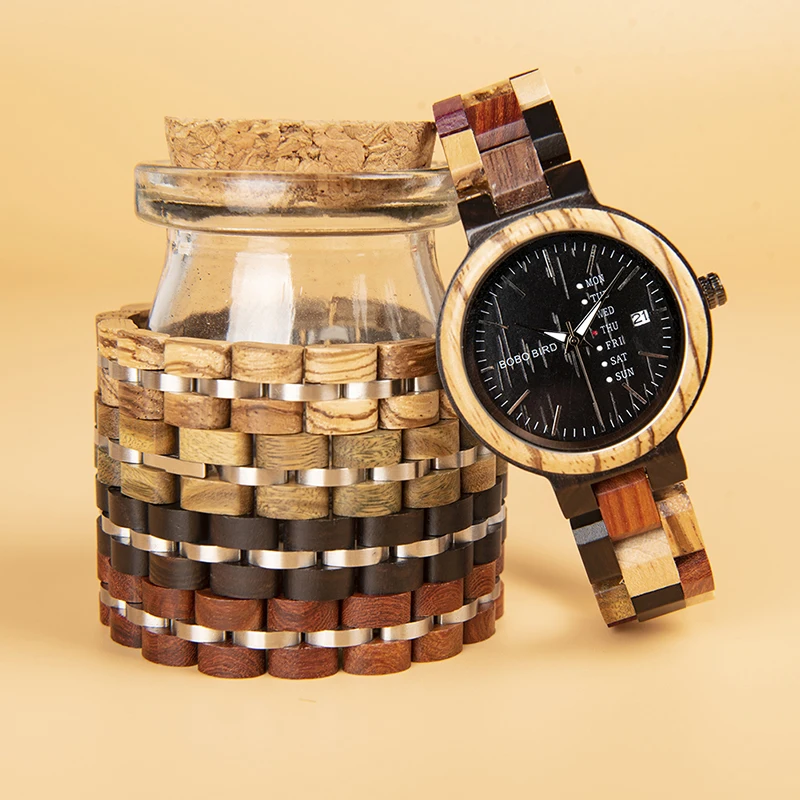 BOBO BIRD reloj hombre деревянный браслет из натурального дерева мужские часы ручной