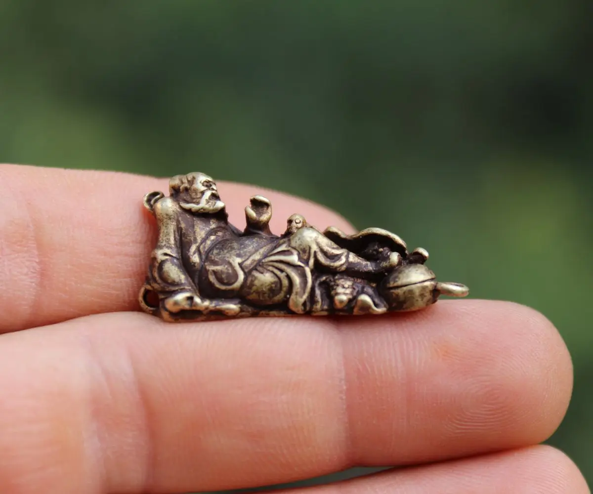 3 5 см китайский чистый Бронзовый ручной работы Taoist master ZhongKui Lucky Amulet кулон Мини